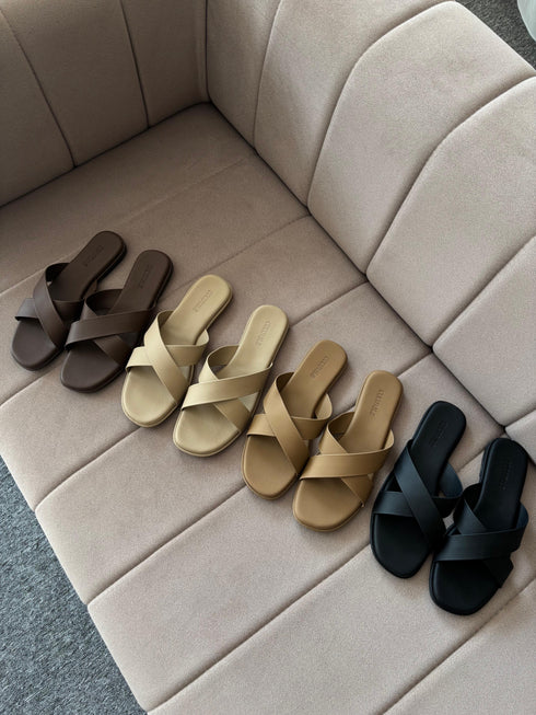 Criss Cross Slid-On Sandals